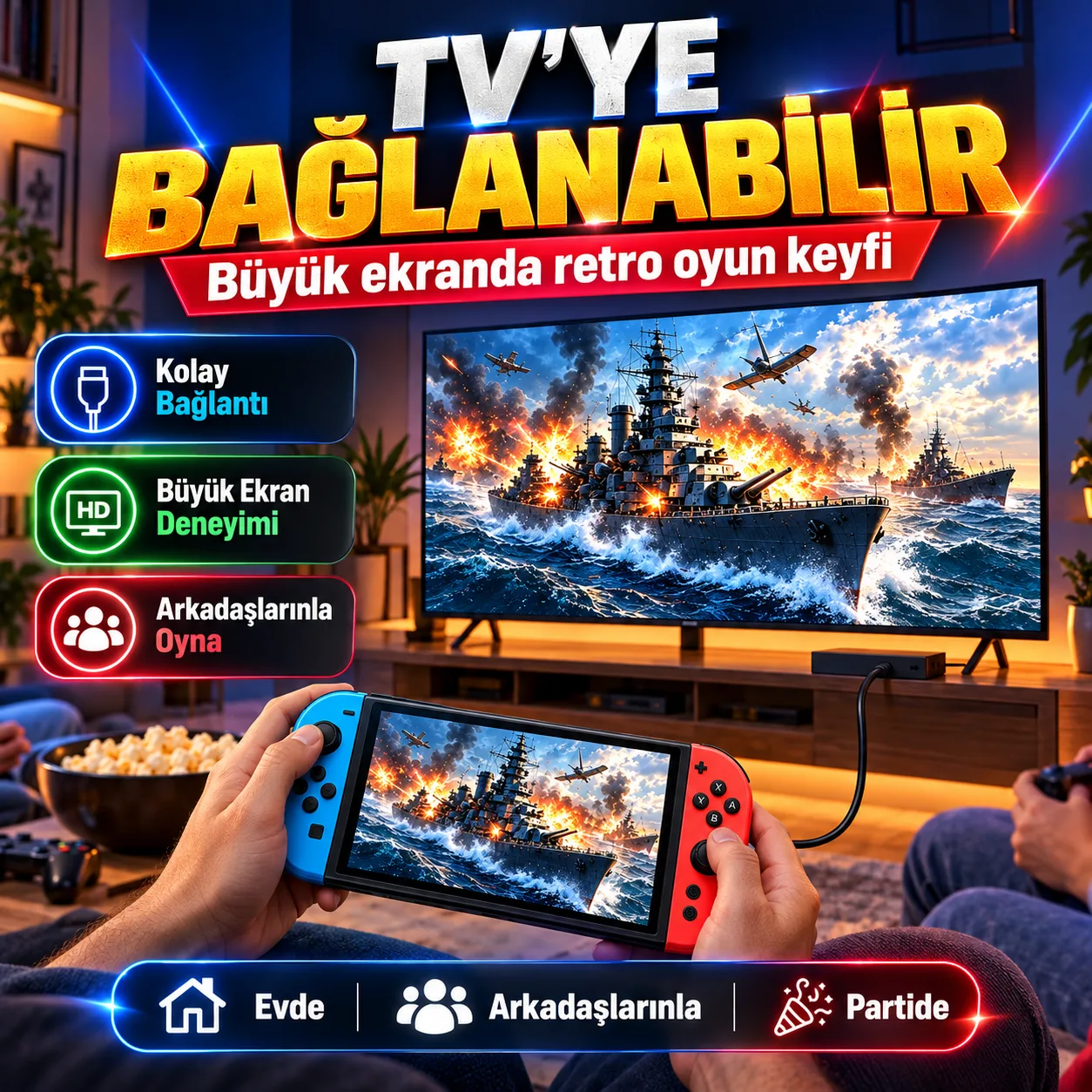 G90 Taşınabilir Retro Oyun Konsolu – 20.000+ Oyun