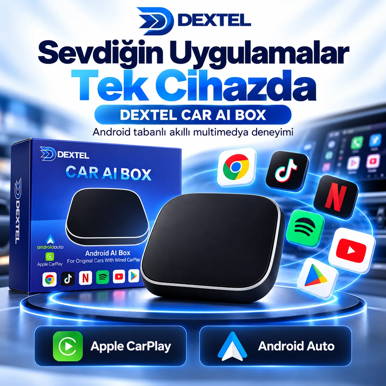 CarPlay Android Box – 8GB RAM, 128GB Depolama