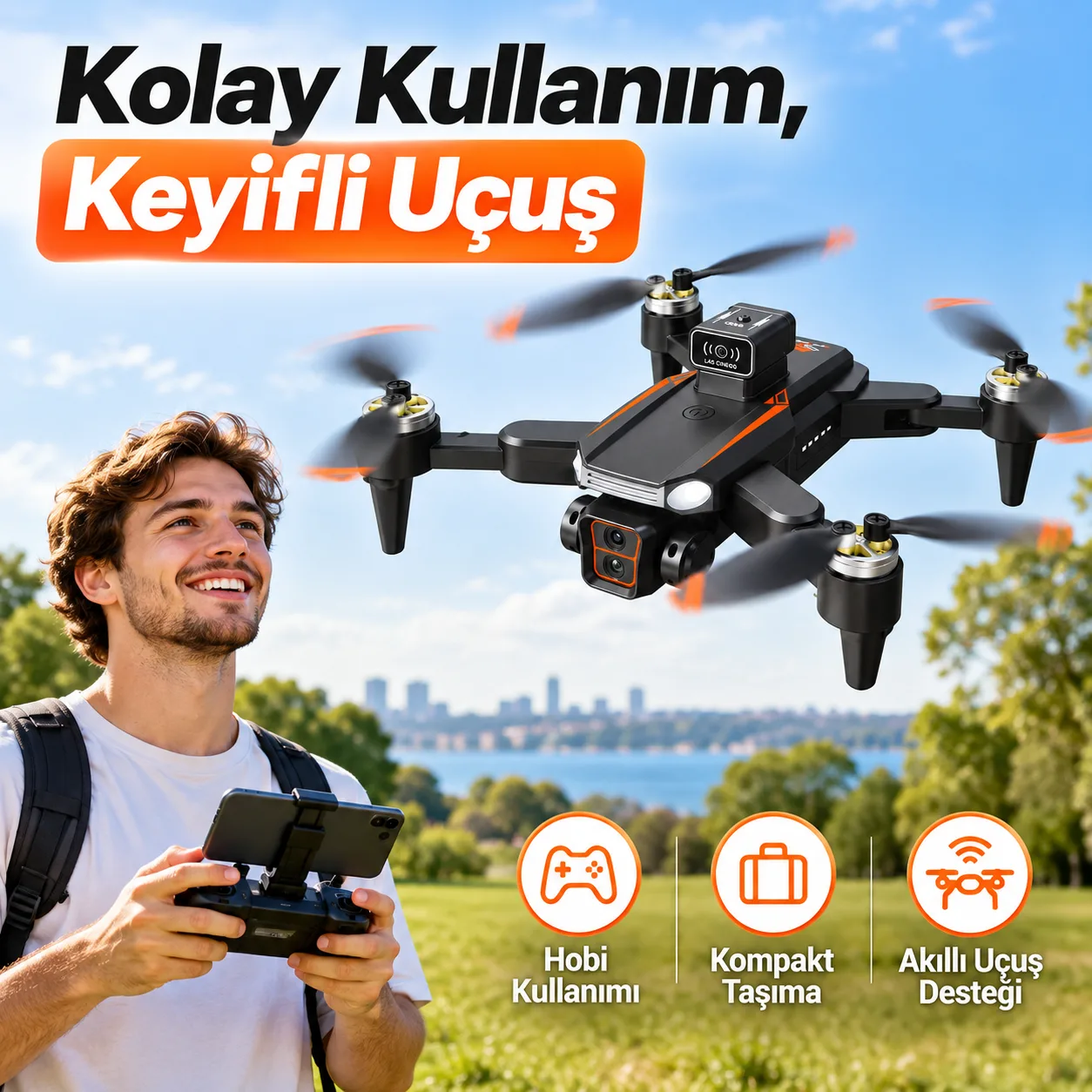 JS26H Akıllı Katlanabilir Drone – Fırçasız Motor, Engel Algılama ve Optical Flow