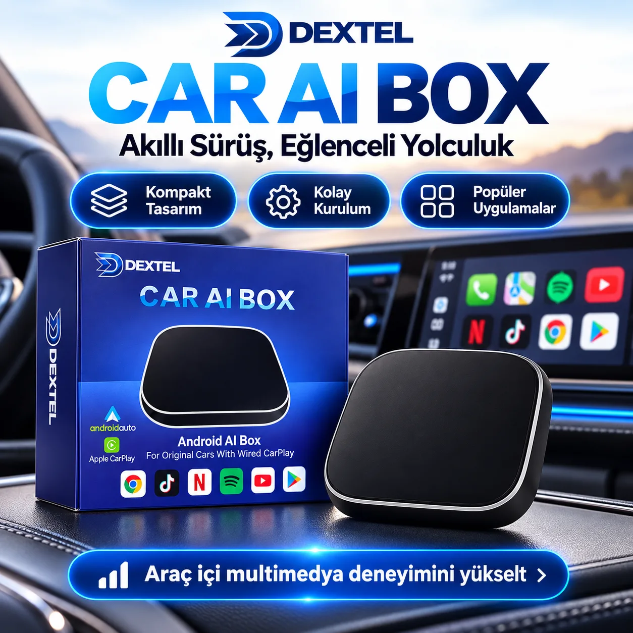 CarPlay Android Box – 8GB RAM, 128GB Depolama