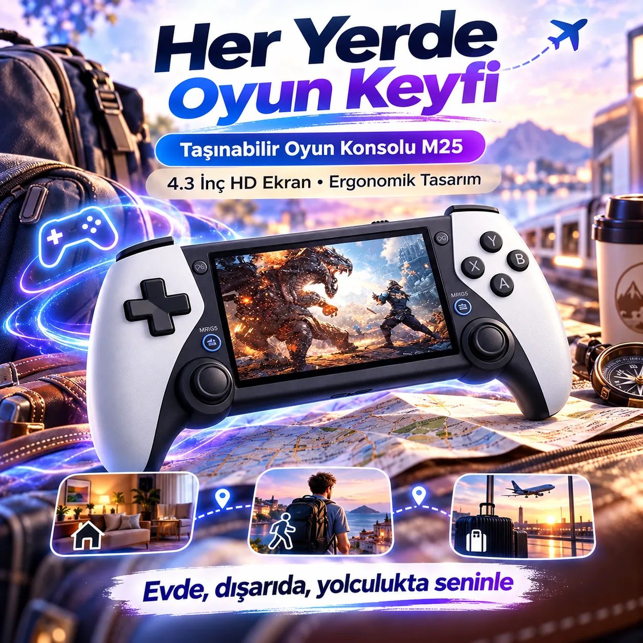 M25 Taşınabilir Oyun Konsolu – 4.3 İnç HD Ekran