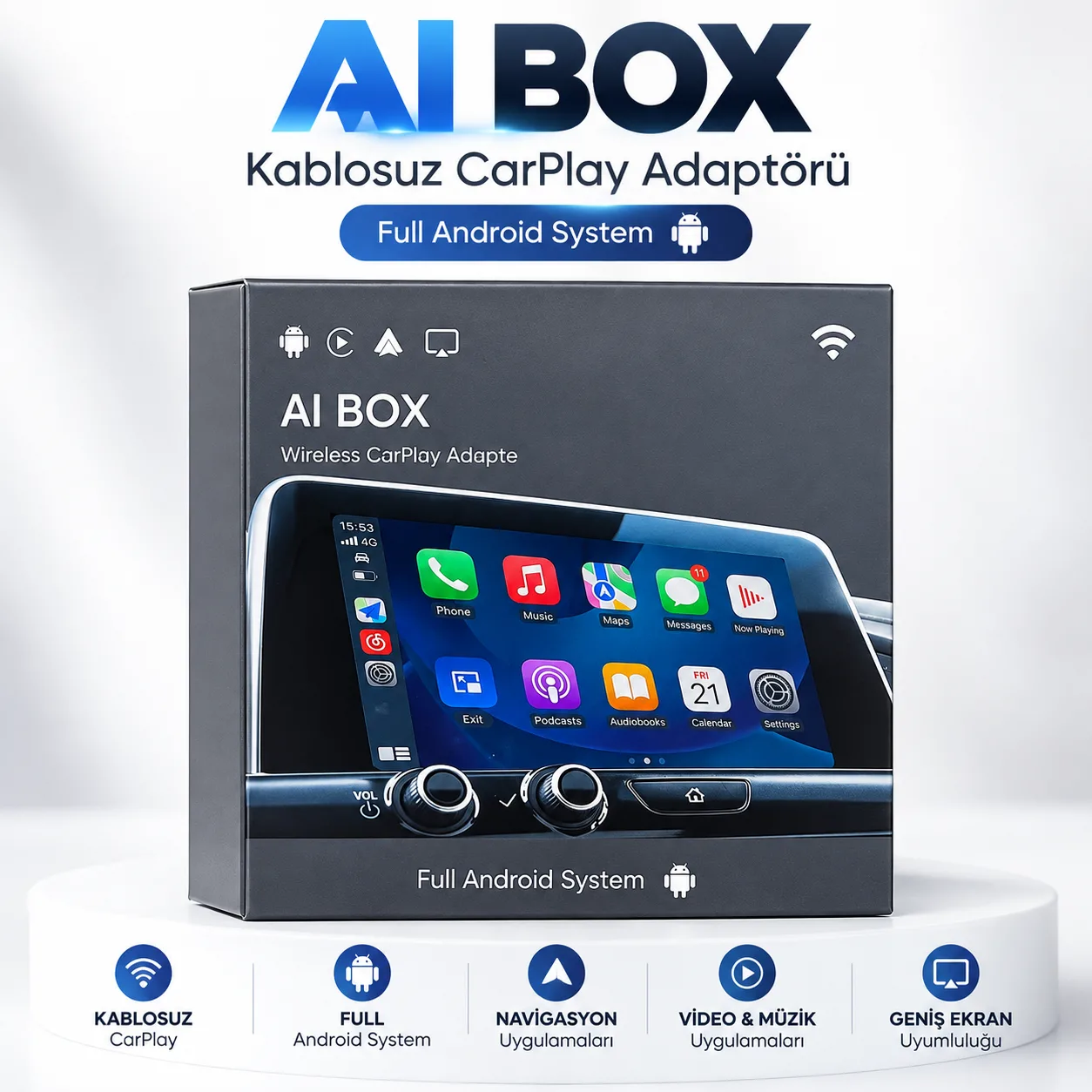 CarPlay Android Box – 4GB RAM, 32GB Depolama