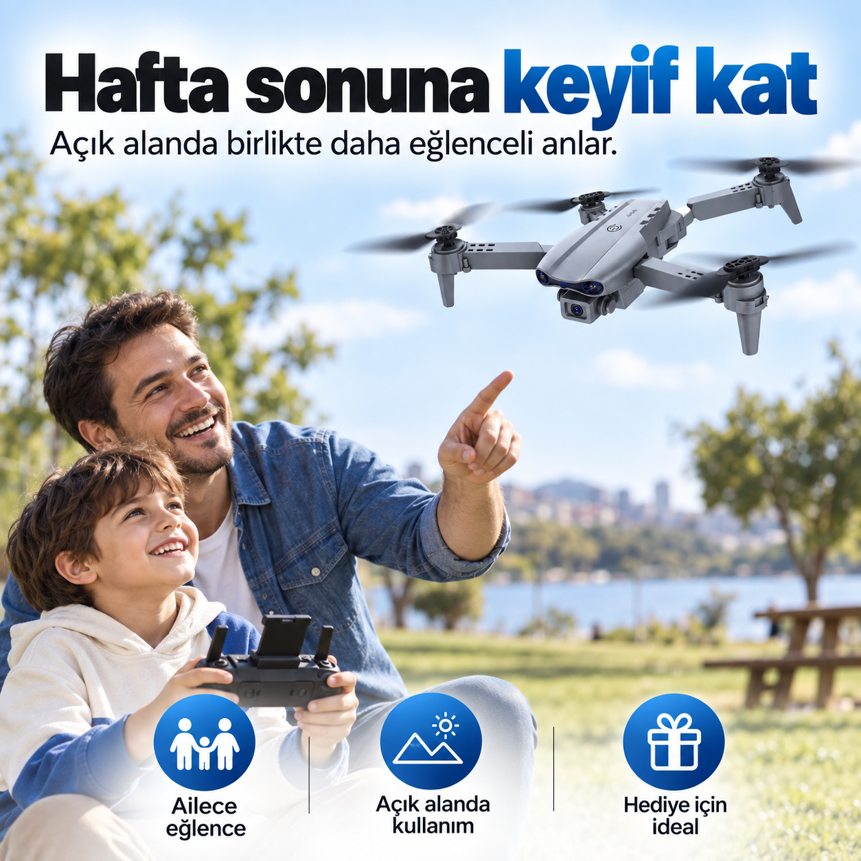 E99 Kameralı Katlanabilir Drone – Kompakt Quadcopter