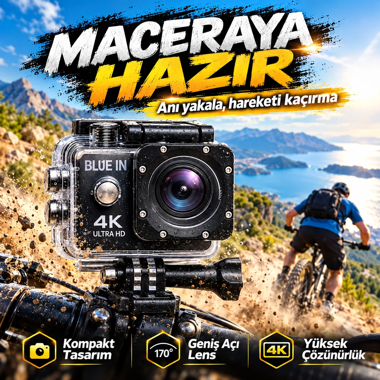 4K Aksiyon Kamerası – WiFi, 30FPS, 16MP