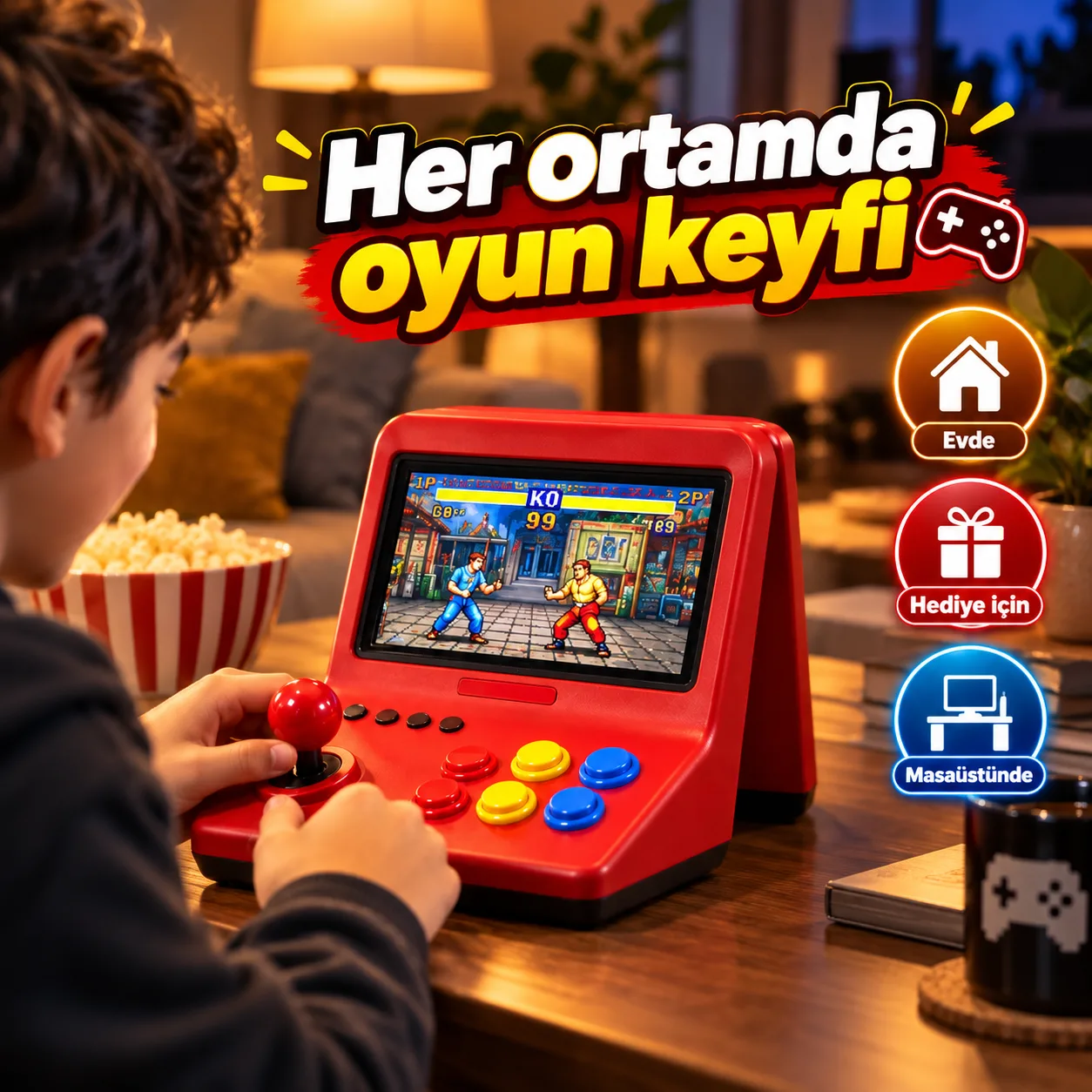 Taşınabilir Mini Retro Oyun Konsolu – El Tipi Atari