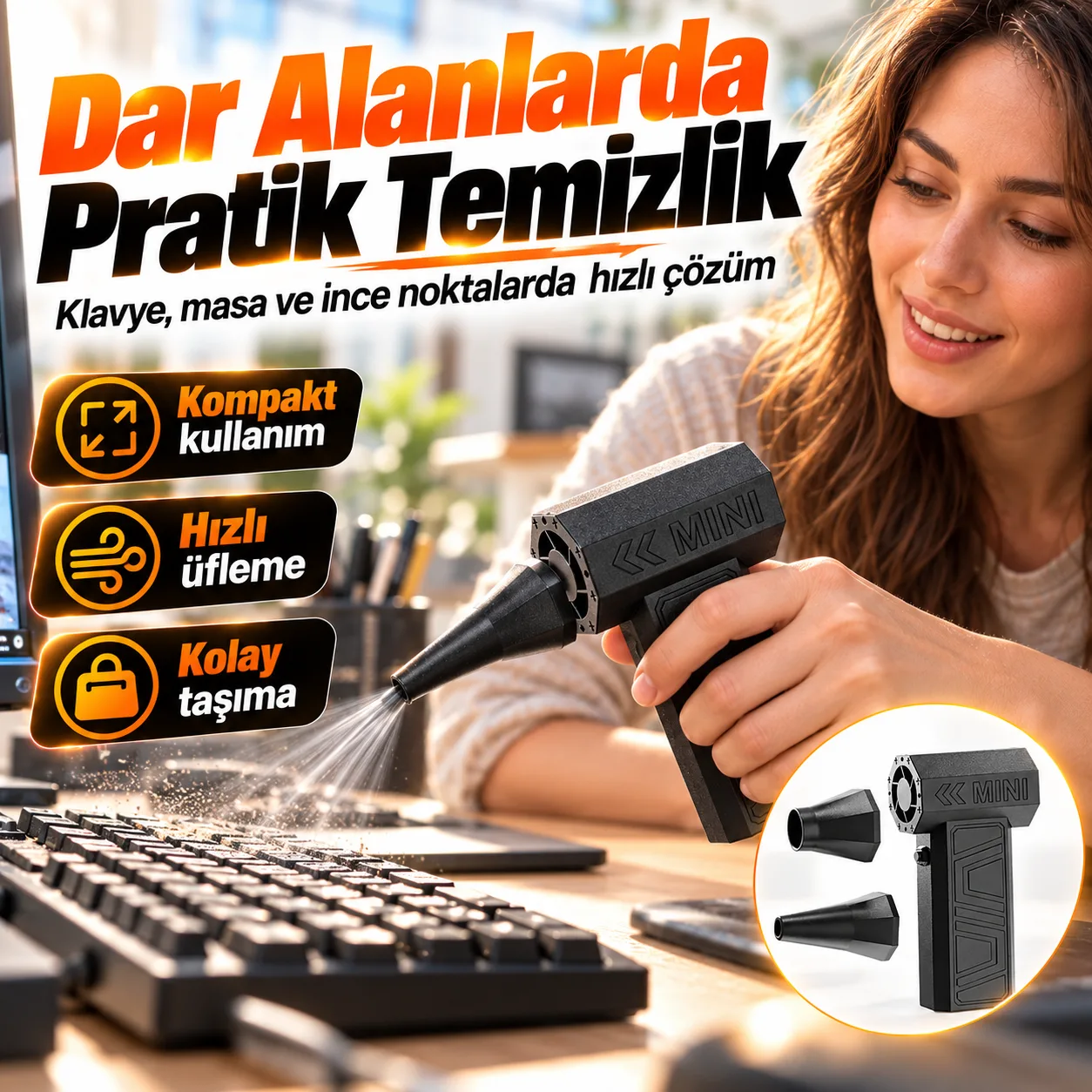 Kablosuz Hava Üfleme Makinesi – Mini Turbo Fan