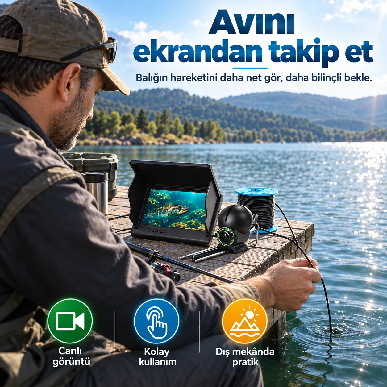 Akvaryum İzleme Kamerası – Ekranlı Canlı Görüntü – ürün görseli 2