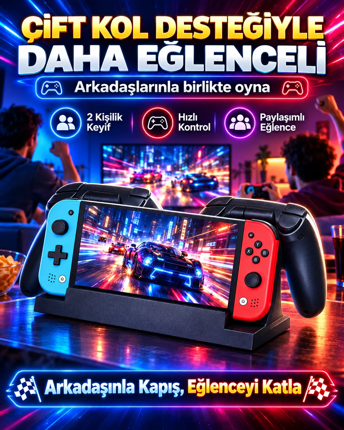 20.000+ Oyunlu Taşınabilir Konsol – 7 İnç HD Ekran