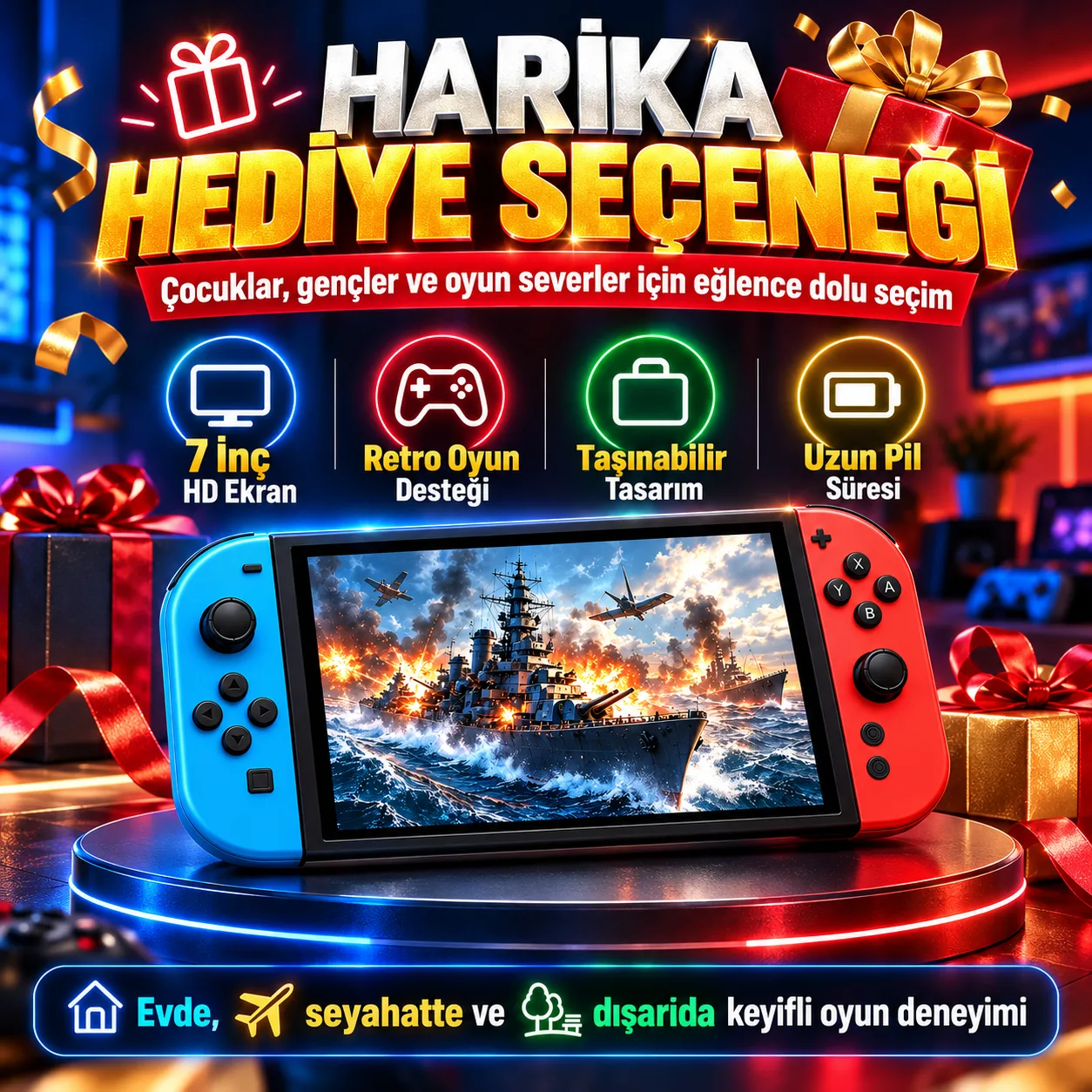 G90 Taşınabilir Retro Oyun Konsolu – 20.000+ Oyun