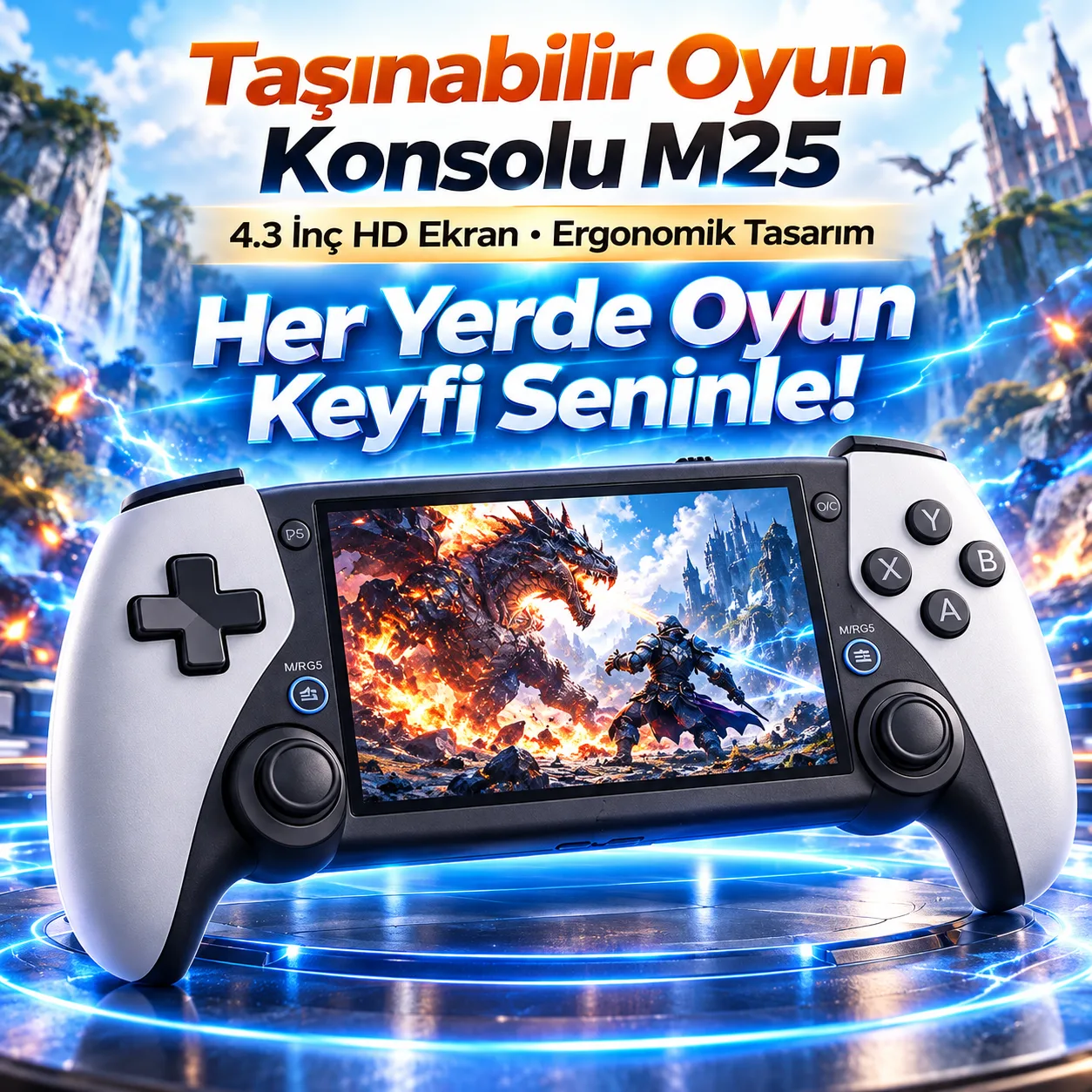 M25 Taşınabilir Oyun Konsolu – 4.3 İnç HD Ekran