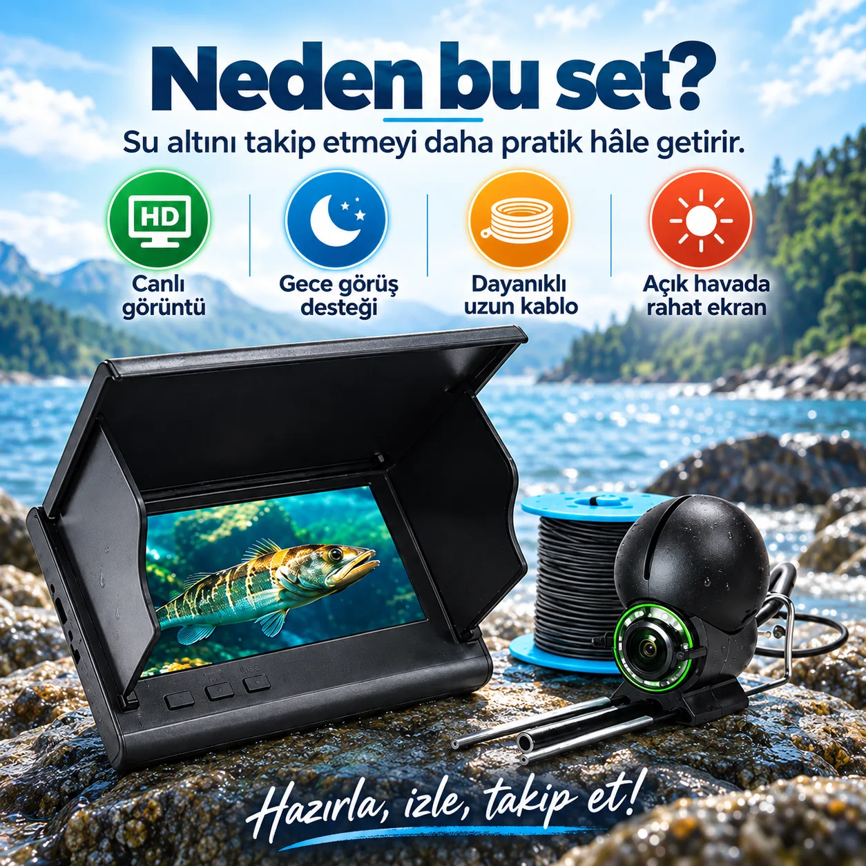 Akvaryum İzleme Kamerası – Ekranlı Canlı Görüntü – ürün görseli 6
