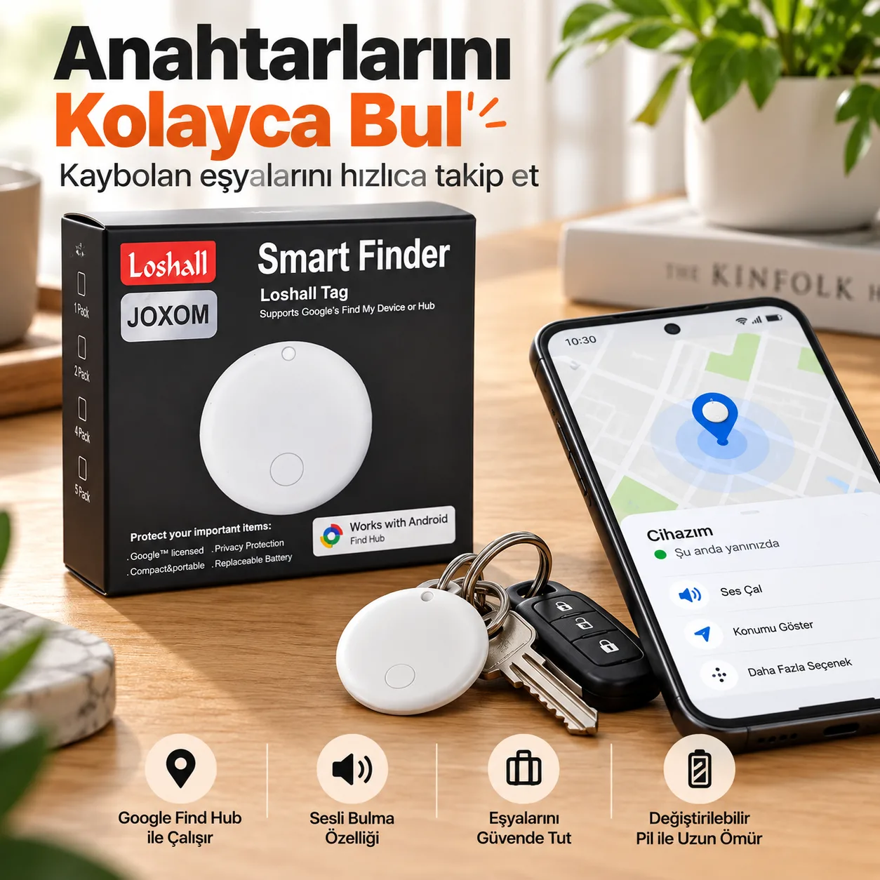 Loshall JOXOM Smart Finder – Android Google Find Hub Uyumlu Akıllı Takip Cihazı