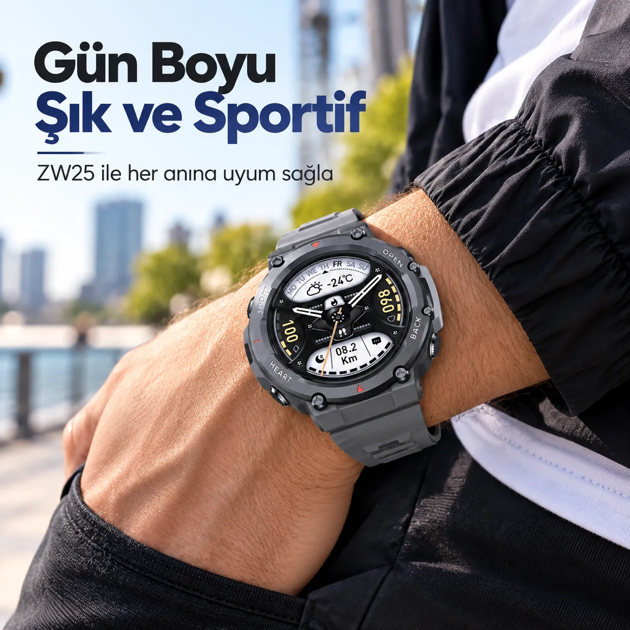 ZW25 Akıllı Saat – 1.52 İnç AMOLED Ekran, Bluetooth Arama, WearFit Pro ve IP67