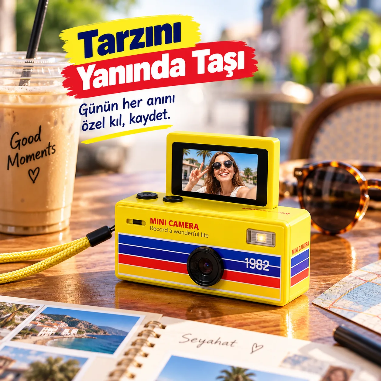 LK-030 Mini Flip Dijital Kamera – Retro Tasarım, Döner Ekranlı Cep Kamerası