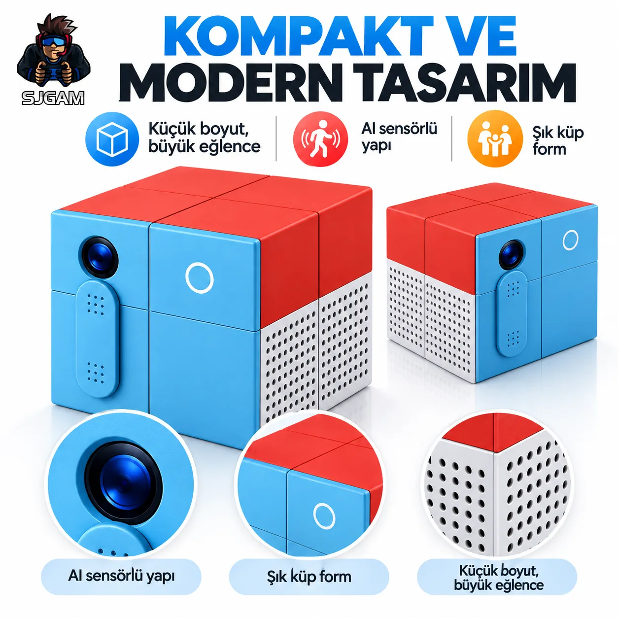 SJGAM M58 AI Hareket Algılamalı Oyun Konsolu – İnteraktif Aile ve Çocuk Oyun Sistemi