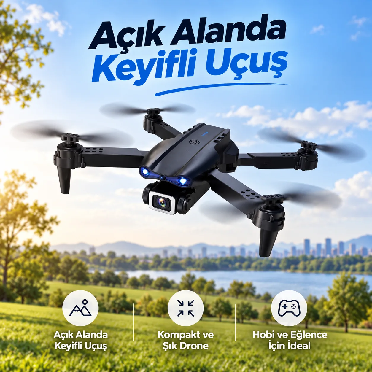 C5 Kameralı Katlanabilir Drone – Hava Fotoğrafçılığı İçin Kumandalı Mini Quadcopter