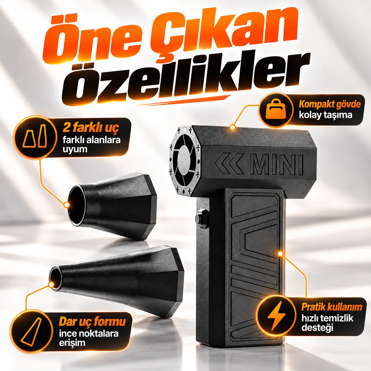 Kablosuz Hava Üfleme Makinesi – Mini Turbo Fan