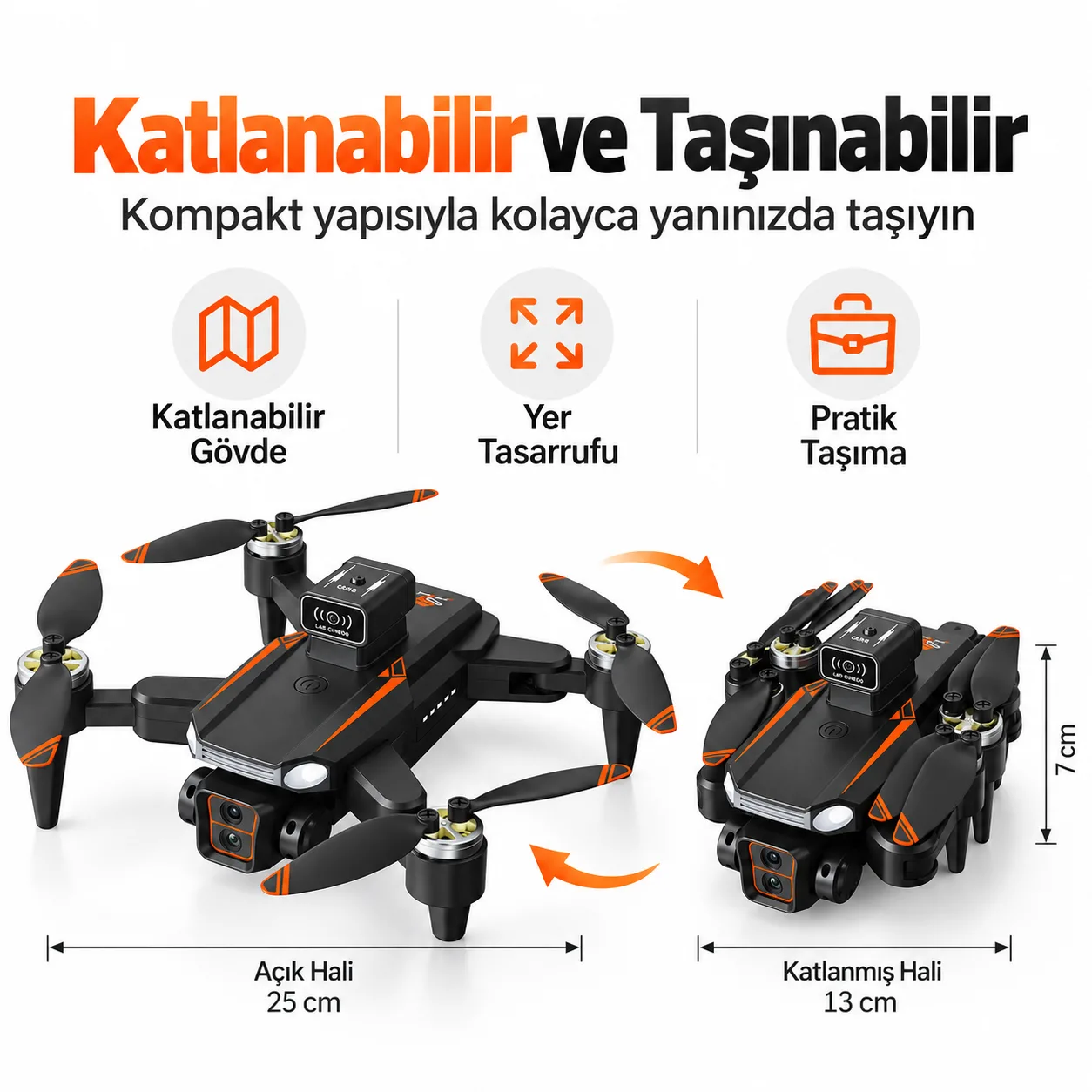 JS26H Akıllı Katlanabilir Drone – Fırçasız Motor, Engel Algılama ve Optical Flow