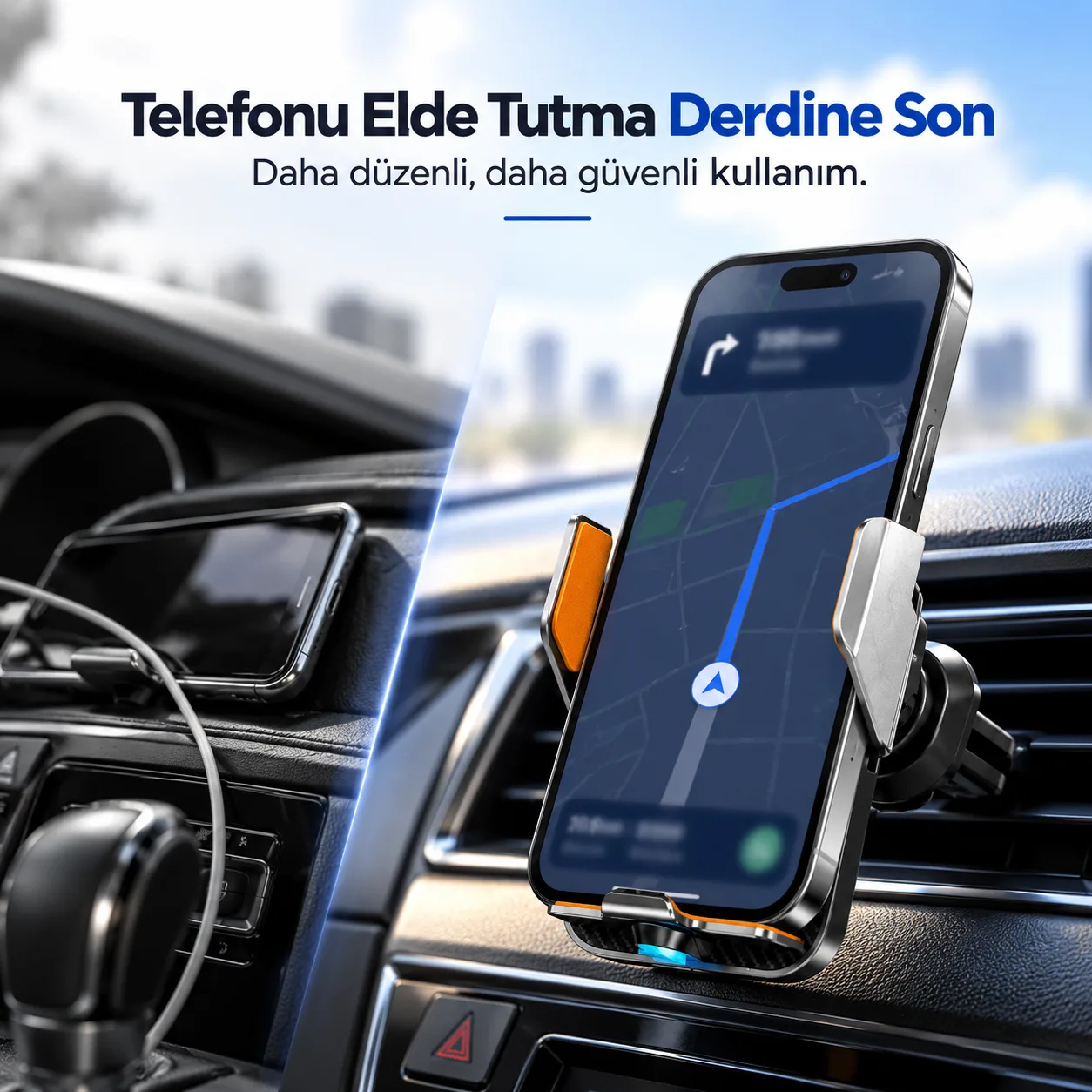 C11 Kablosuz Şarjlı Araç Telefon Tutucu – 15W Otomatik Açılır Kapanır