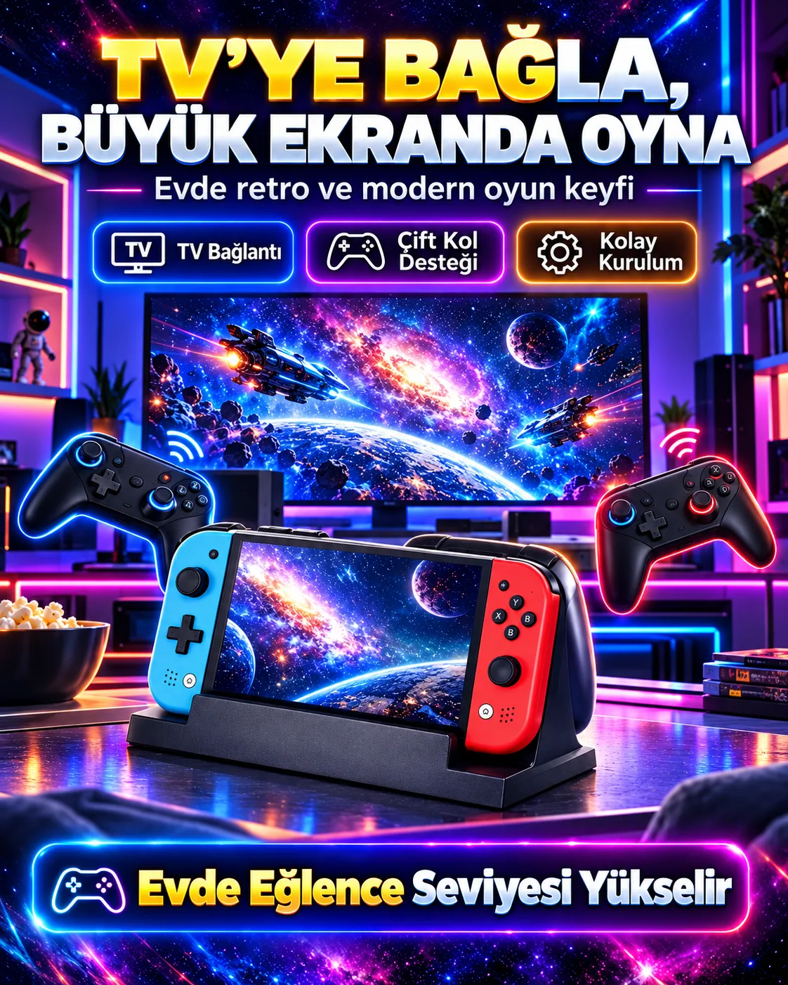 20.000+ Oyunlu Taşınabilir Konsol – 7 İnç HD Ekran