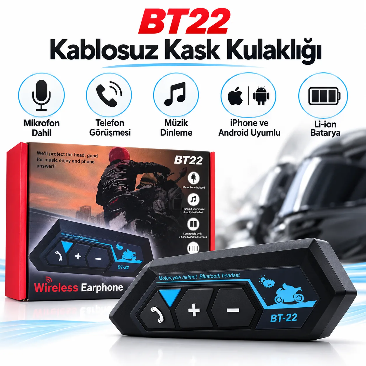 Motosiklet Kask Bluetooth Kulaklık – Bluetooth 5.0