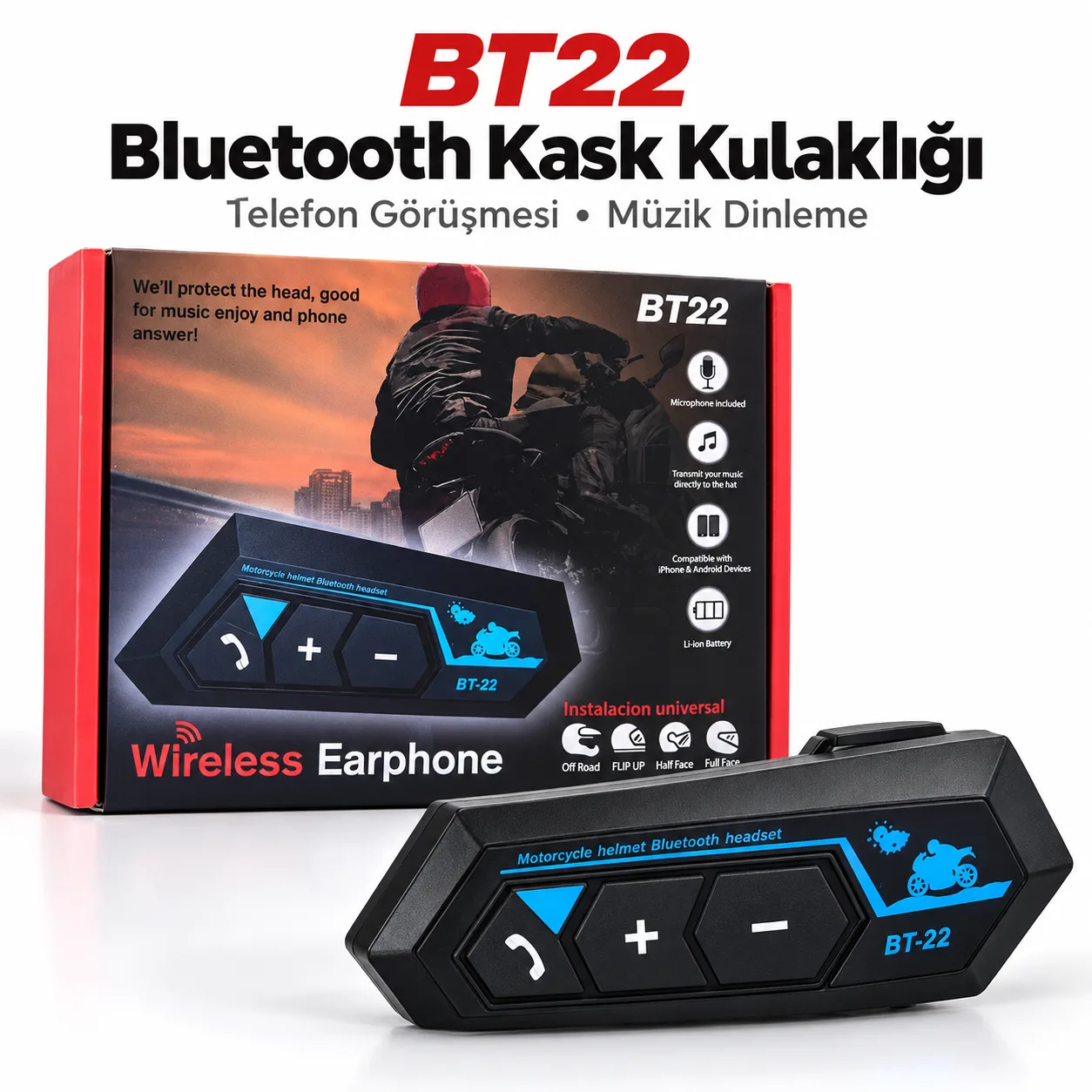 Motosiklet Kask Bluetooth Kulaklık – Bluetooth 5.0
