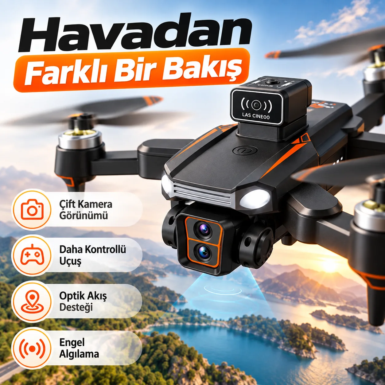 JS26H Akıllı Katlanabilir Drone – Fırçasız Motor, Engel Algılama ve Optical Flow