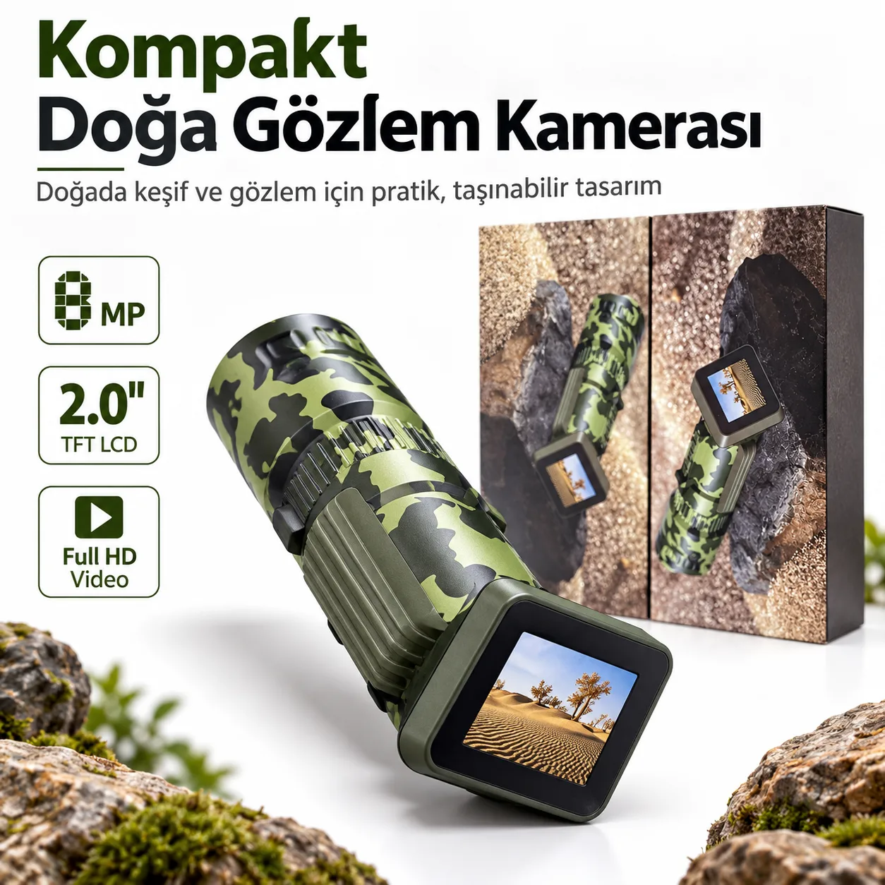 8 MP Dijital Doğa Gözlem Kamerası – 2.0 İnç TFT LCD Ekran ve Full HD Video