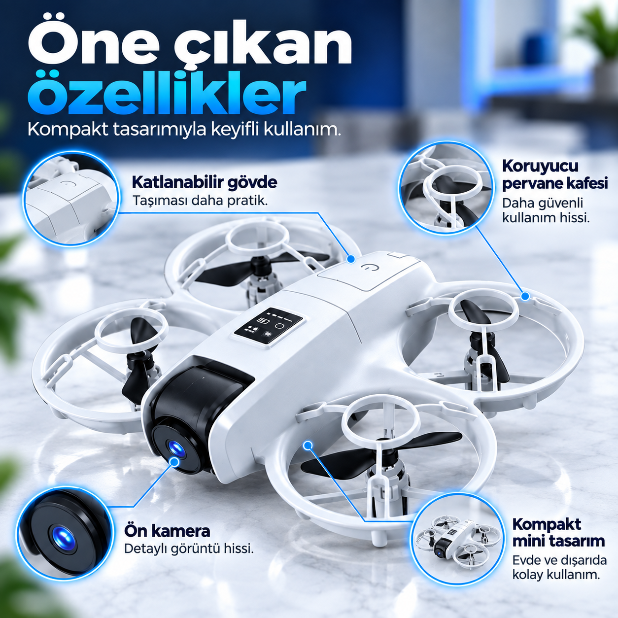 S11 Mini Neo Kameralı Drone – Çift Kameralı, Optical Flow, 2 Bataryalı Mini Drone