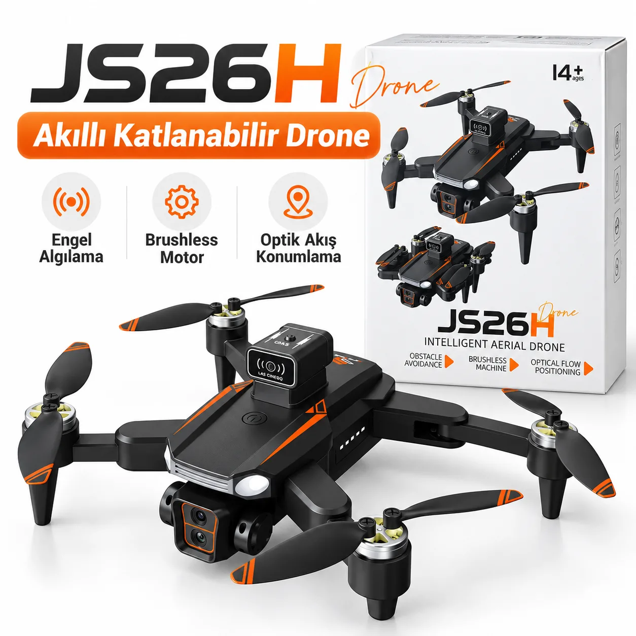JS26H Akıllı Katlanabilir Drone – Fırçasız Motor, Engel Algılama ve Optical Flow