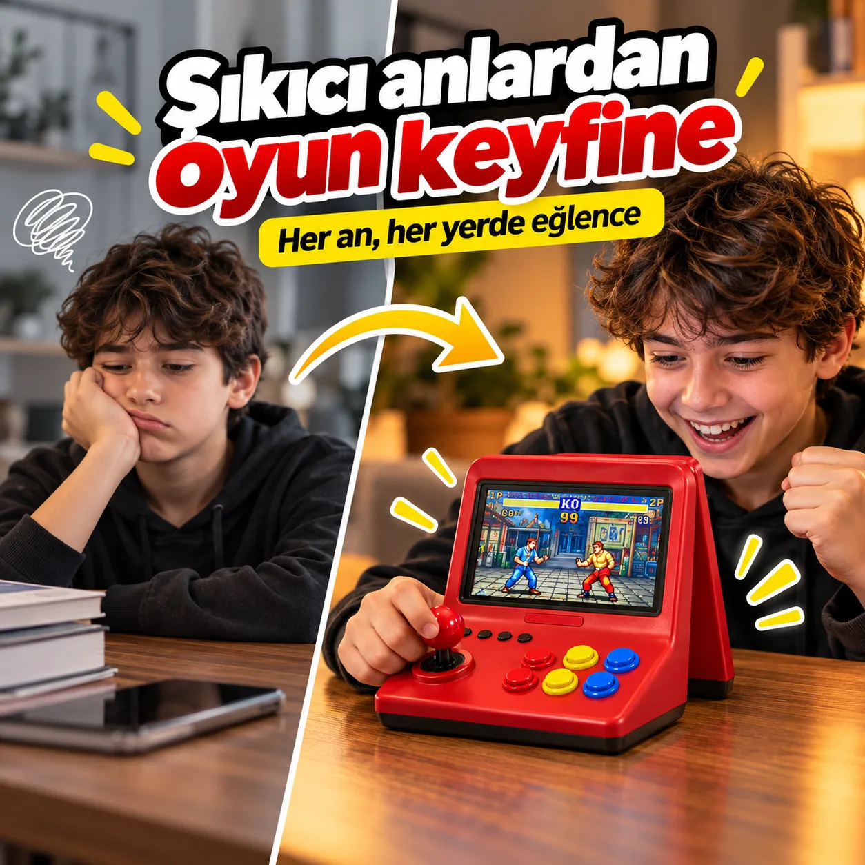Taşınabilir Mini Retro Oyun Konsolu – El Tipi Atari