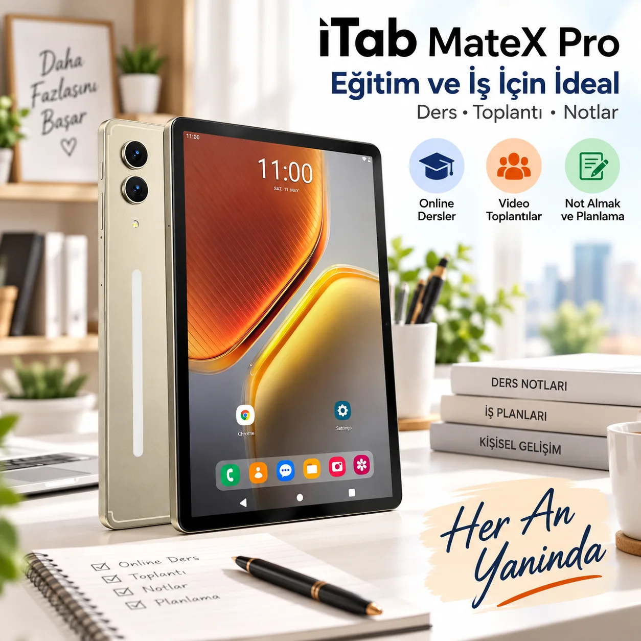 iTab MateX Pro Tablet – Geniş Ekranlı, İnce ve Şık Tasarımlı Android Tablet