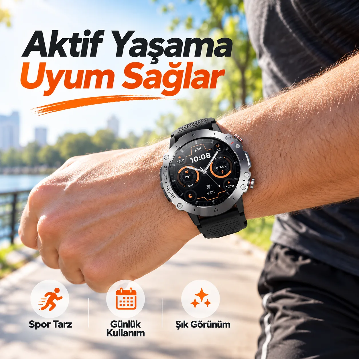 HW6 Sport Akıllı Saat – 1.52 İnç AMOLED Ekran, WearFit Destekli Spor Smartwatch
