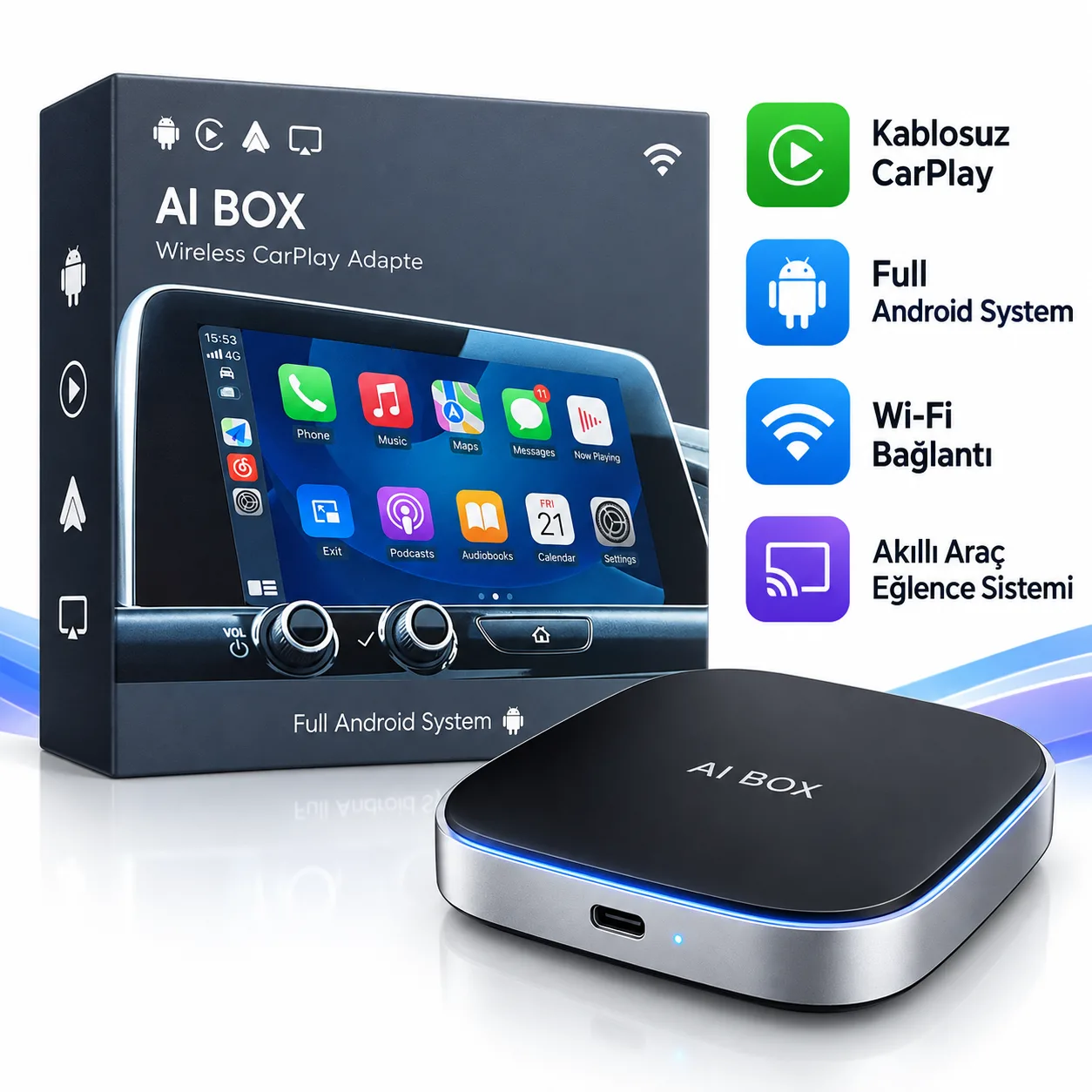 CarPlay Android Box – 4GB RAM, 32GB Depolama