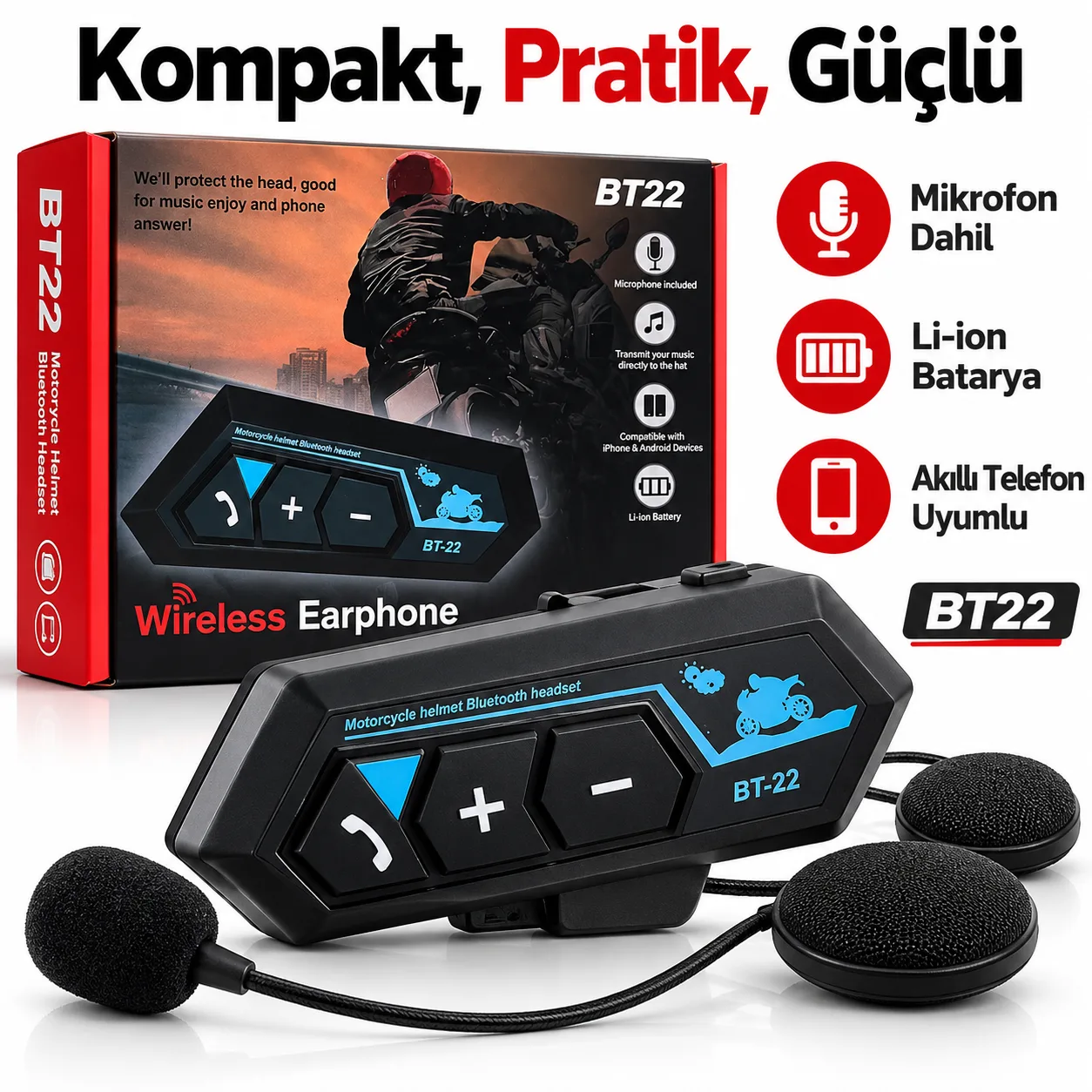 Motosiklet Kask Bluetooth Kulaklık – Bluetooth 5.0