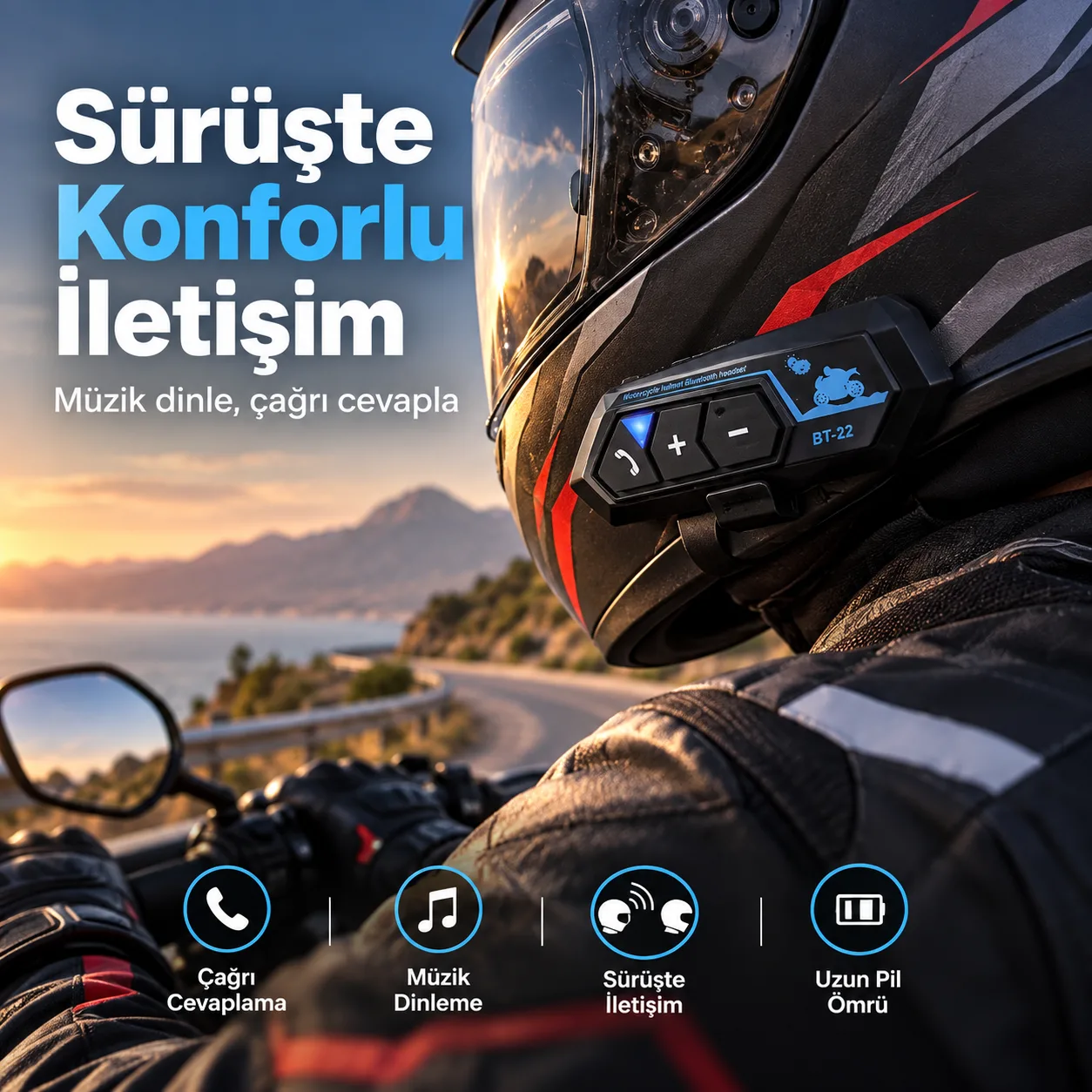 Motosiklet Kask Bluetooth Kulaklık – Bluetooth 5.0