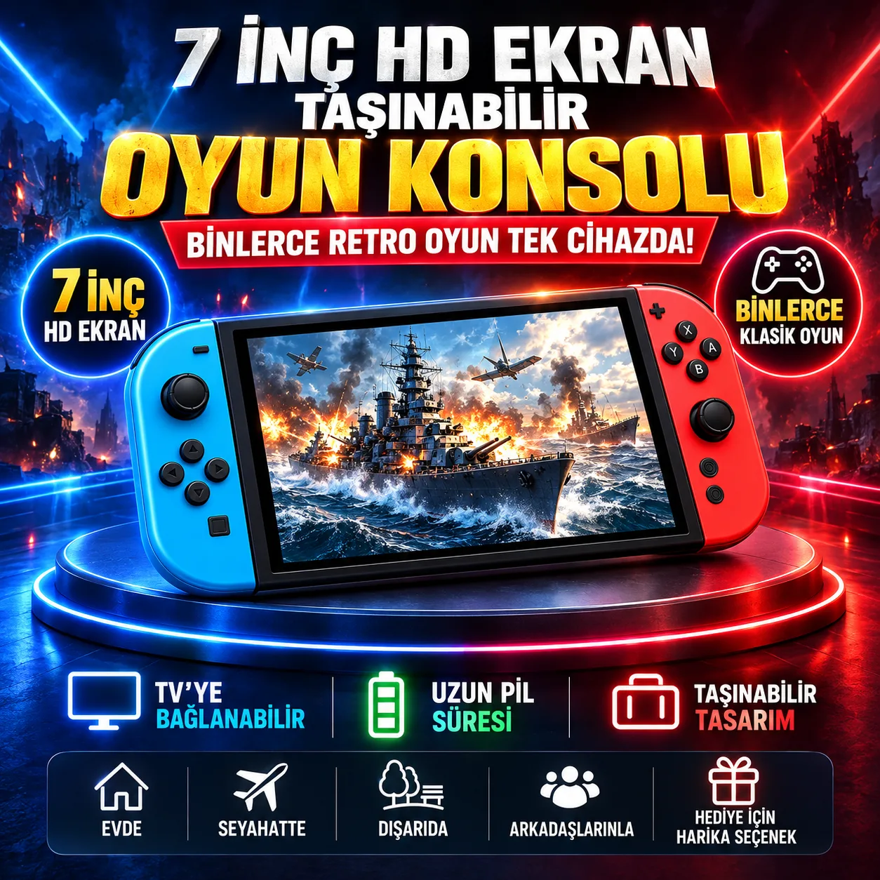 G90 Taşınabilir Retro Oyun Konsolu – 20.000+ Oyun