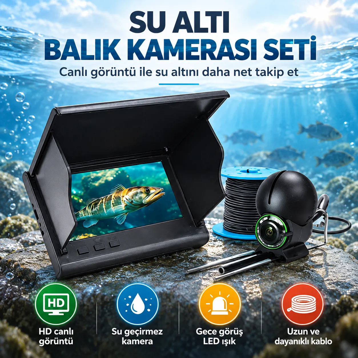 Akvaryum İzleme Kamerası – Ekranlı Canlı Görüntü