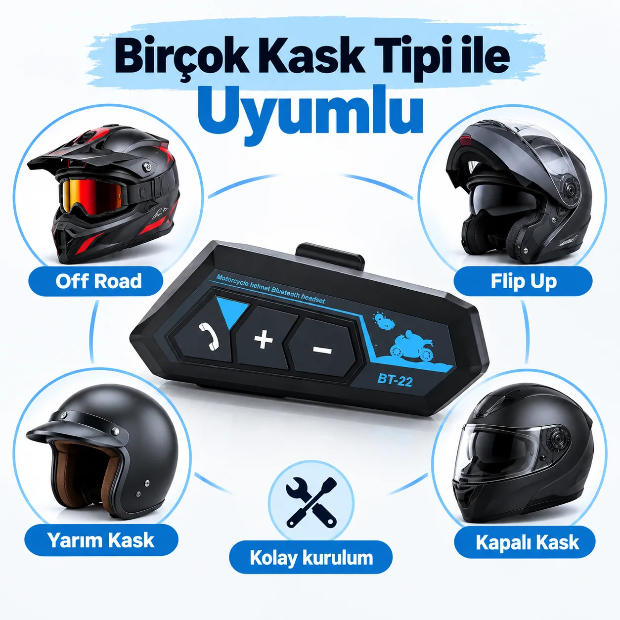 Motosiklet Kask Bluetooth Kulaklık – Bluetooth 5.0