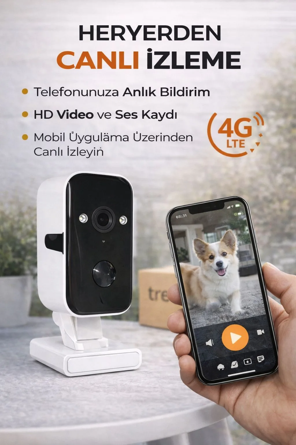 4G SIM Kartlı Güvenlik Kamerası – Hareket Sensörlü – ürün görseli 3