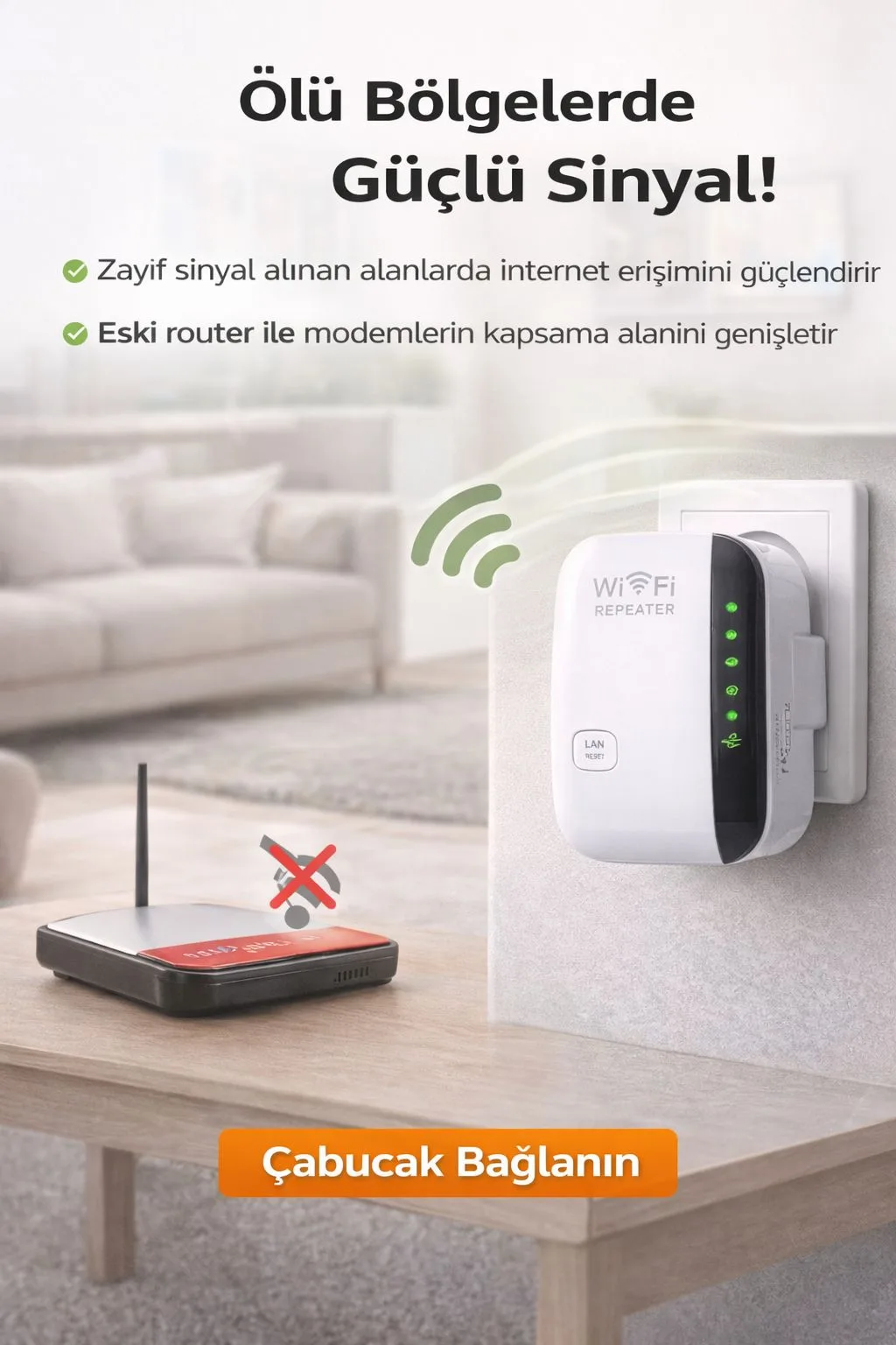300Mbps WiFi Sinyal Güçlendirici Repeater – ürün görseli 3