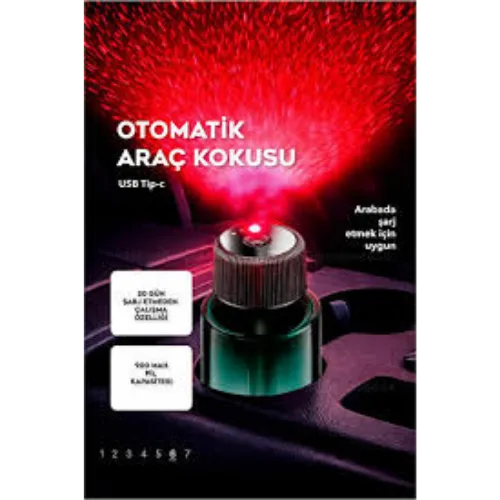 Lazer Işıklı Otomatik Araç Parfümü – 3 Mod