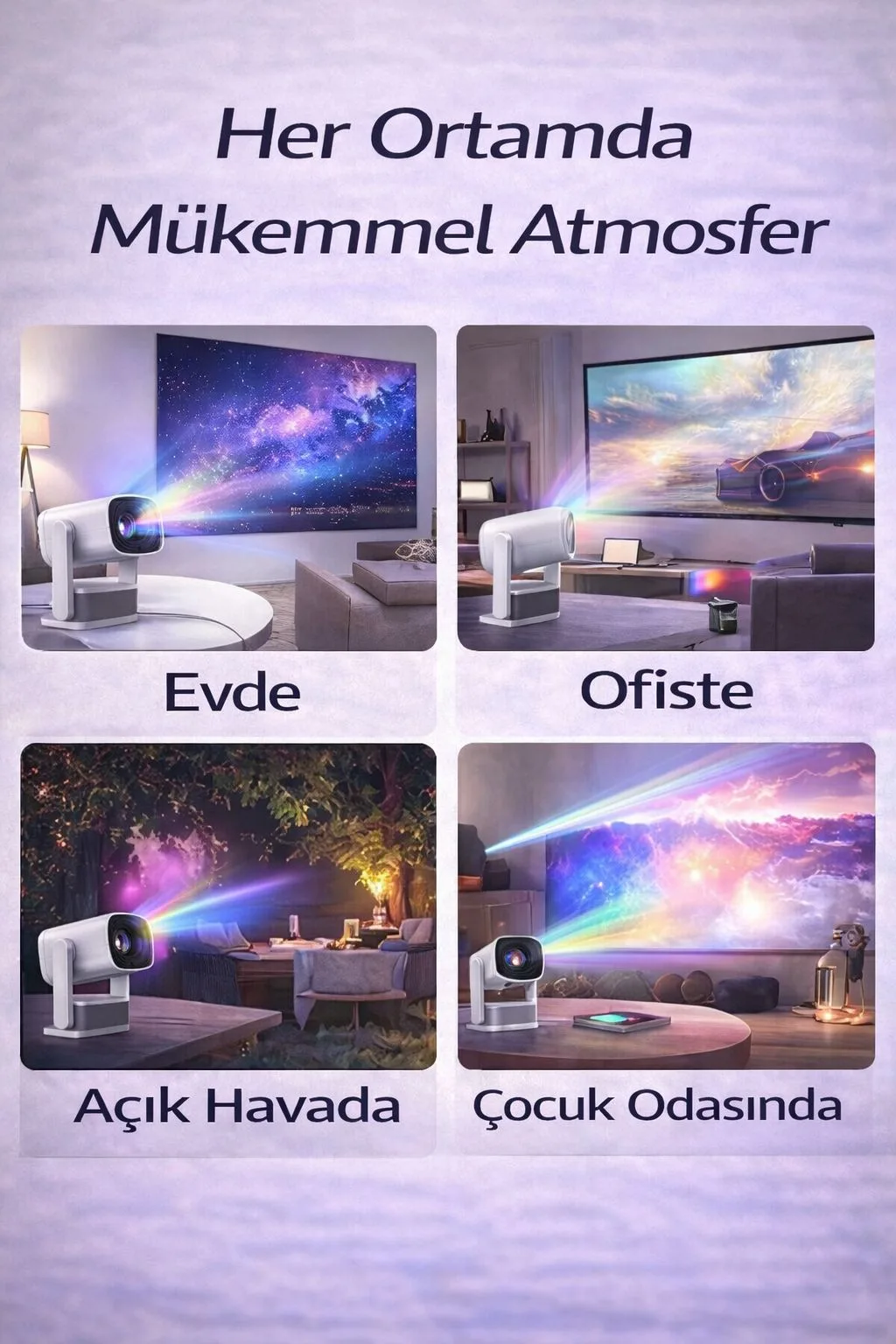 Mini Projeksiyon Cihazı – 4K Destekli, Kablosuz – ürün görseli 3