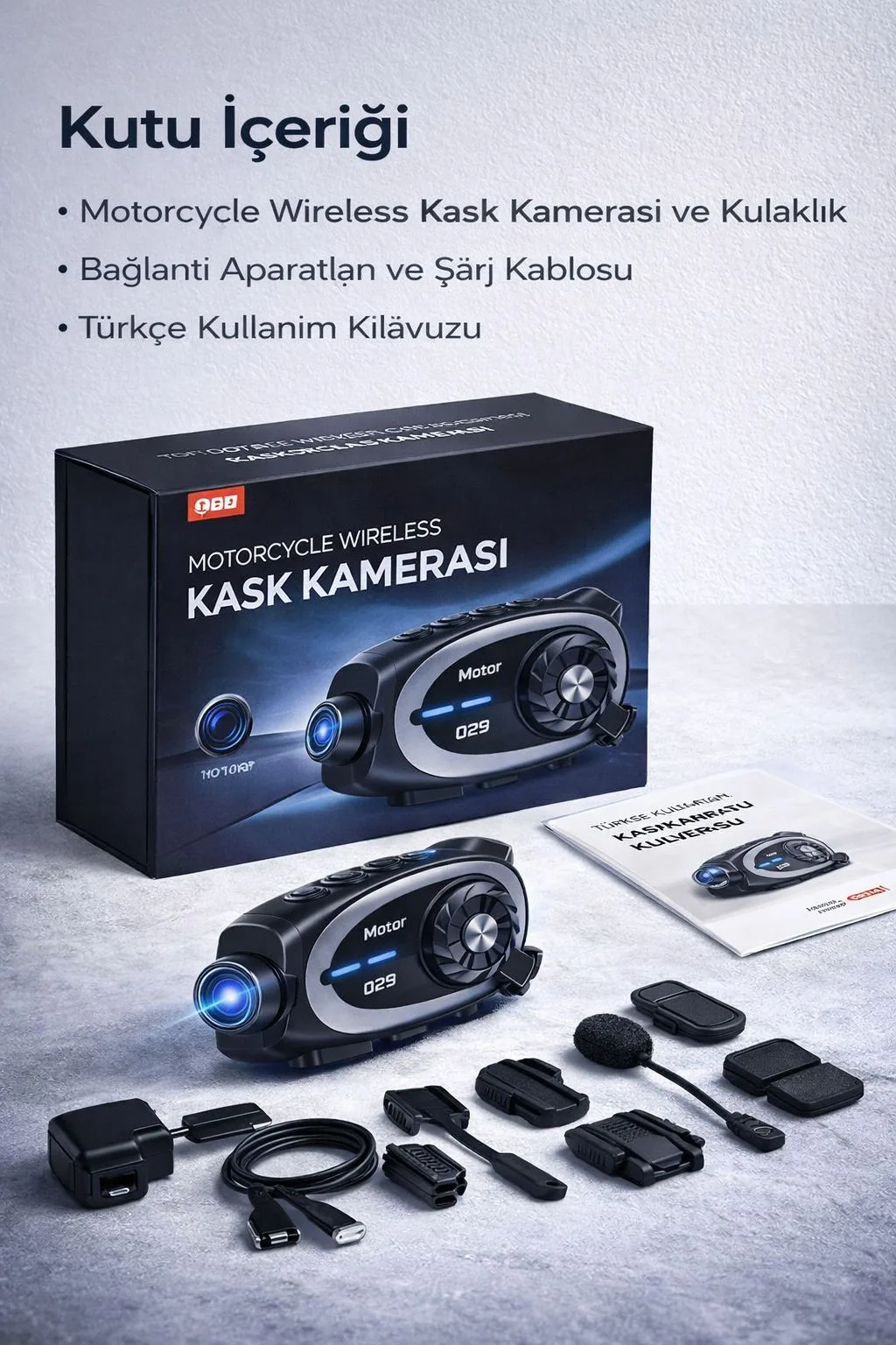 1080P Motosiklet Kask Kamerası ve Bluetooth Kulaklık – ürün görseli 6
