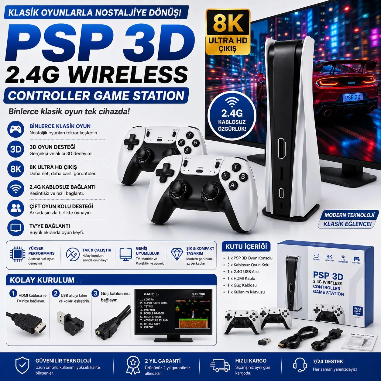 40.000 Oyunlu Retro Konsol – 4K HDMI, 2 Kollu – ürün görseli 4