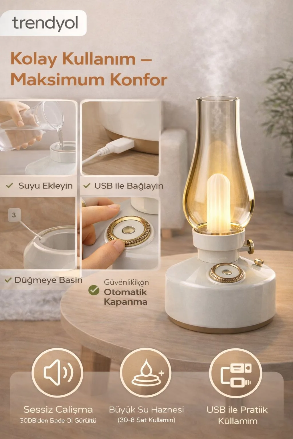 Dimmer Ayarlı Dekoratif Gece Lambası – Sıcak Işık – ürün görseli 5