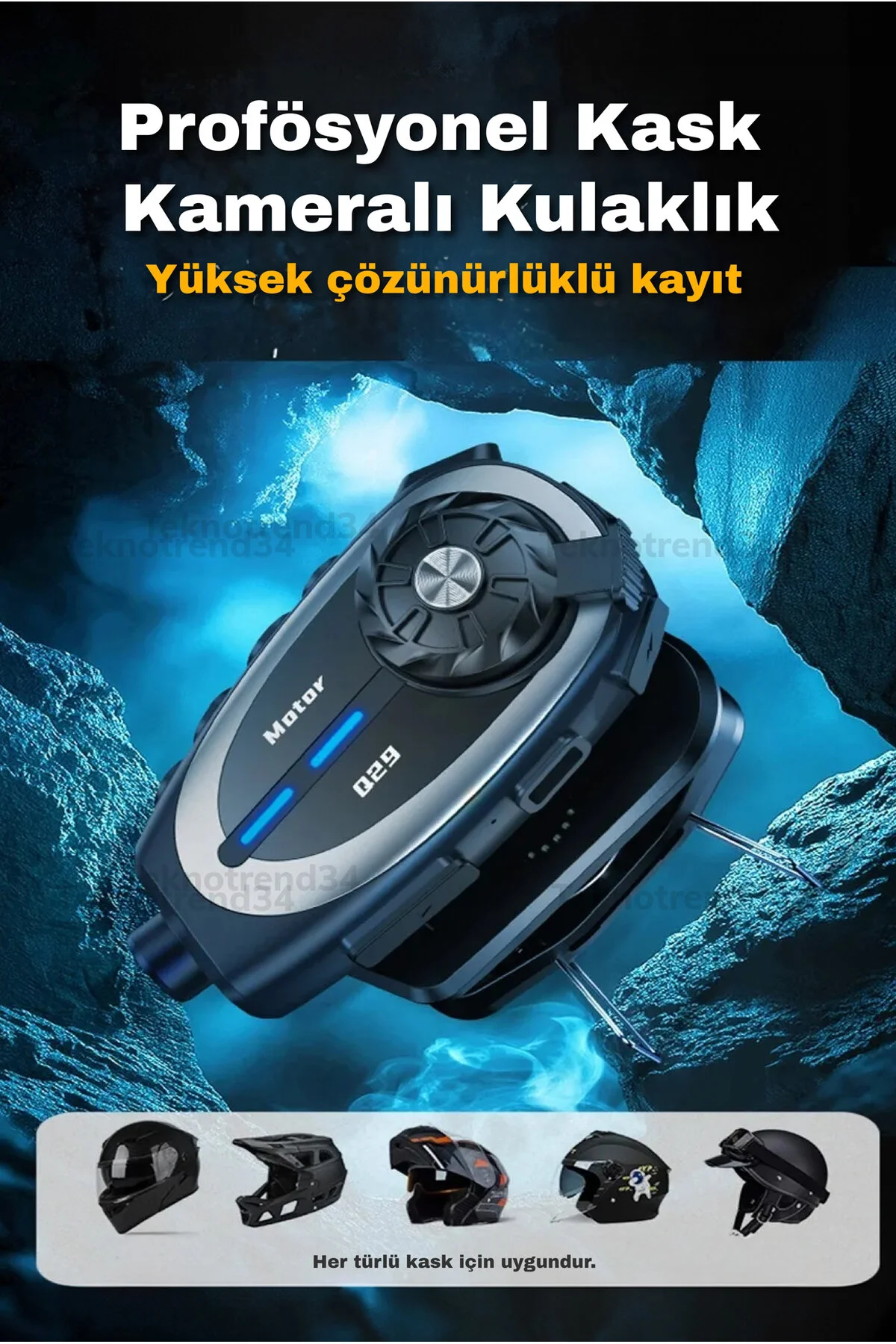 Bakeey Motosiklet Kask İnterkomu – 1080P, WiFi – ürün görseli 4