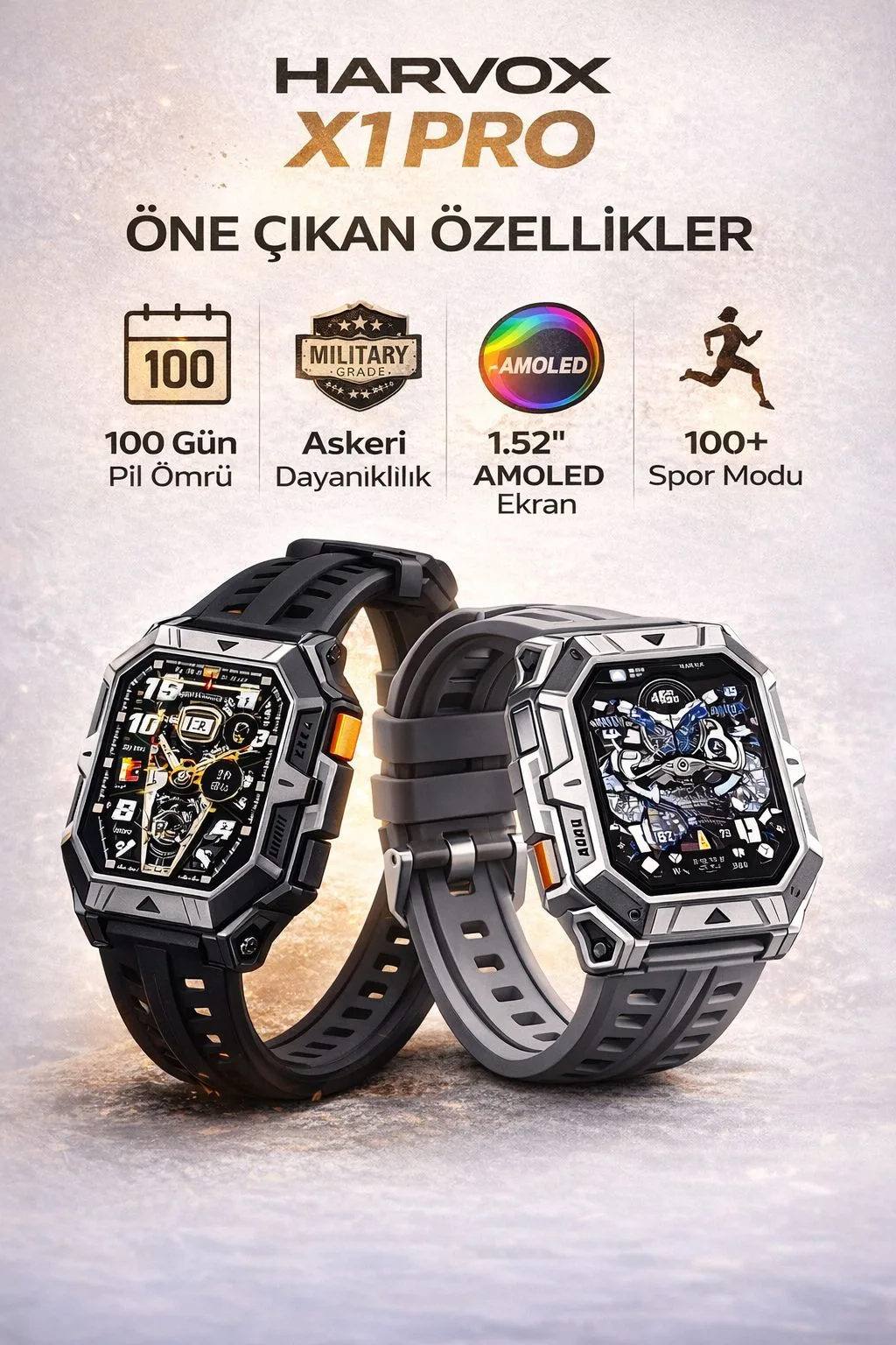 Harvox X1 Pro Akıllı Saat – AMOLED, 100+ Spor Modu – ürün görseli 4