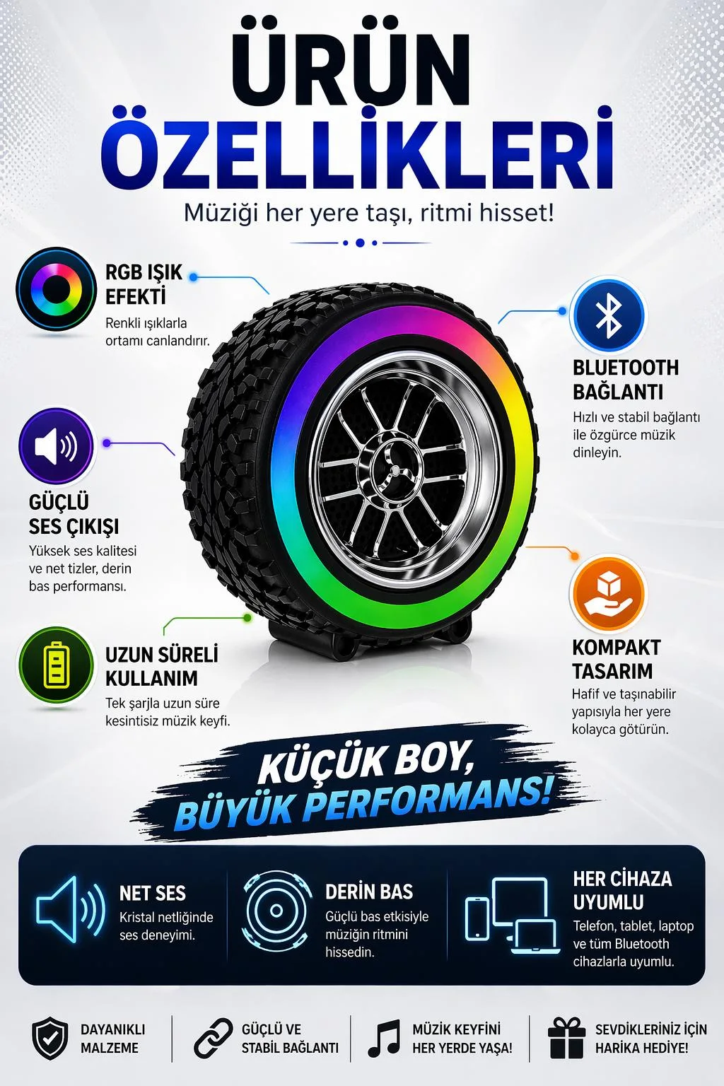 X-502 Mini Bluetooth Hoparlör – RGB, Güçlü Bas
