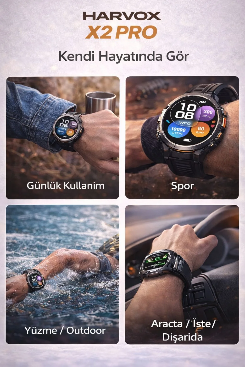 Harvox X2 Pro Akıllı Saat – AMOLED, Uzun Bekleme Süresi – ürün görseli 2